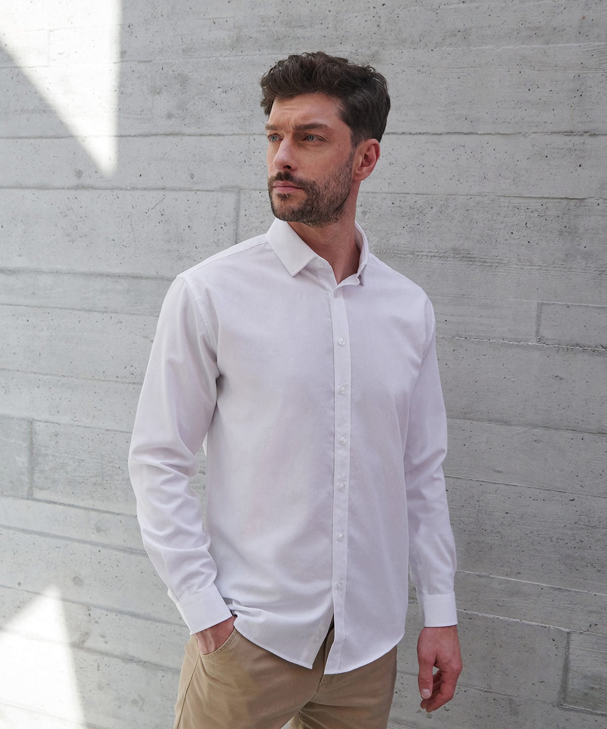 Mens HB582 long sleeve ‘cotton-feel’ Coolplus® Henbury Shirt