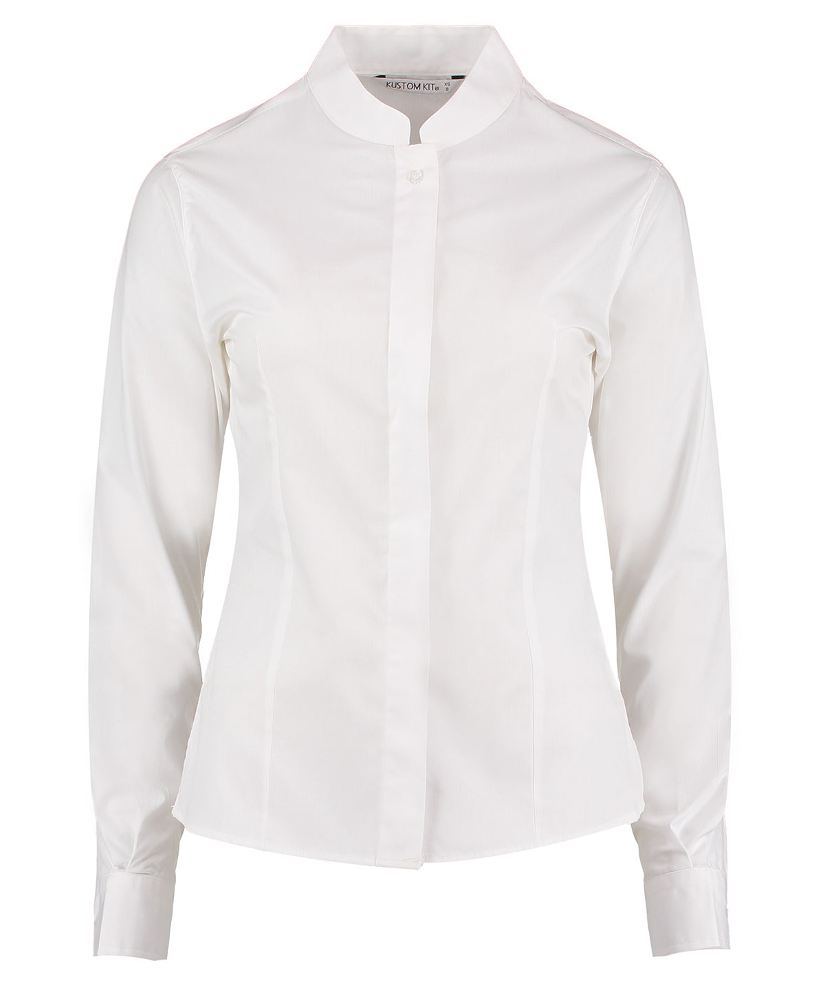 KK261 Women's mandarin collar shirt long-sleeved (tailored fit)