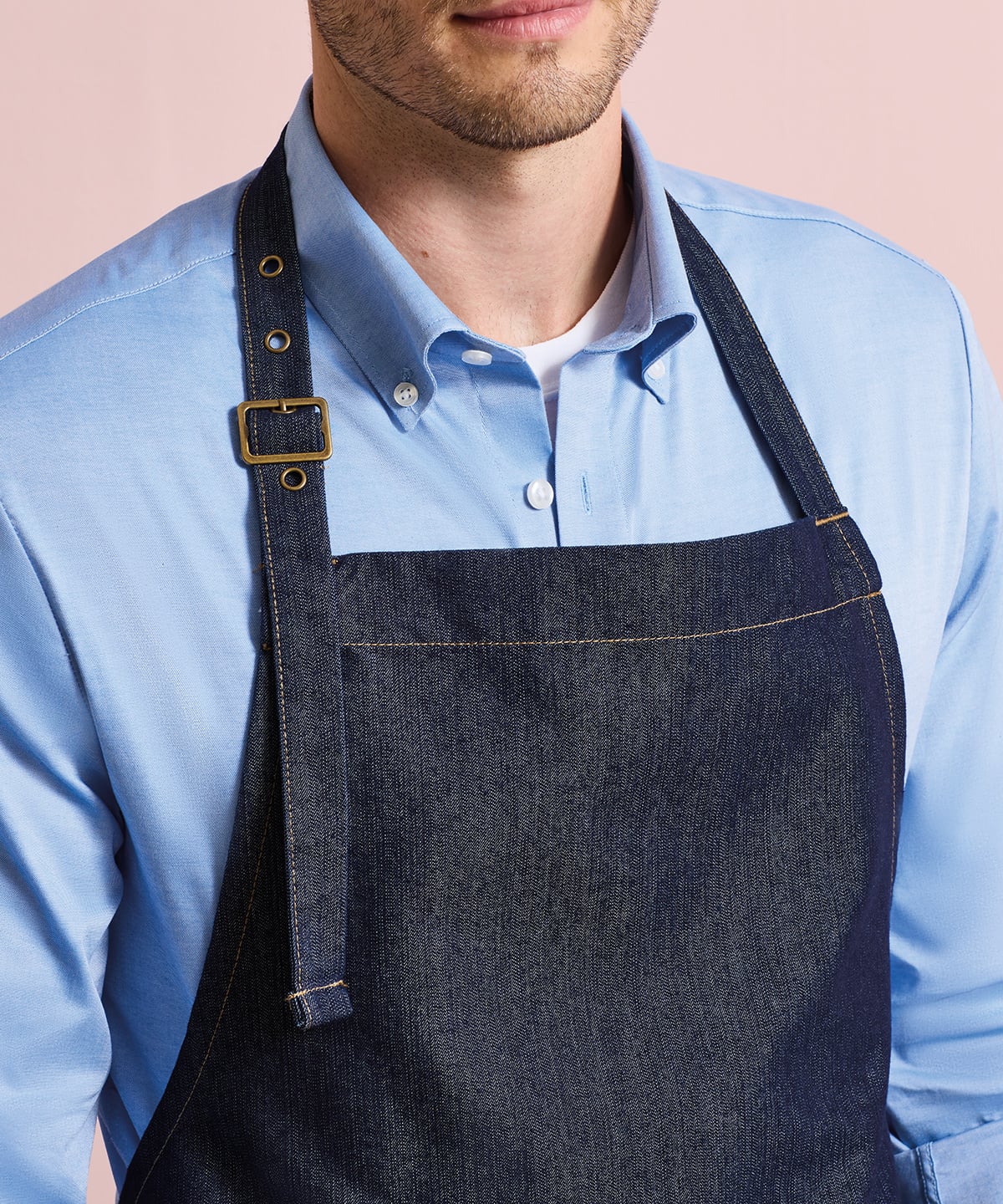 PR126 Jeans stitch bib apron