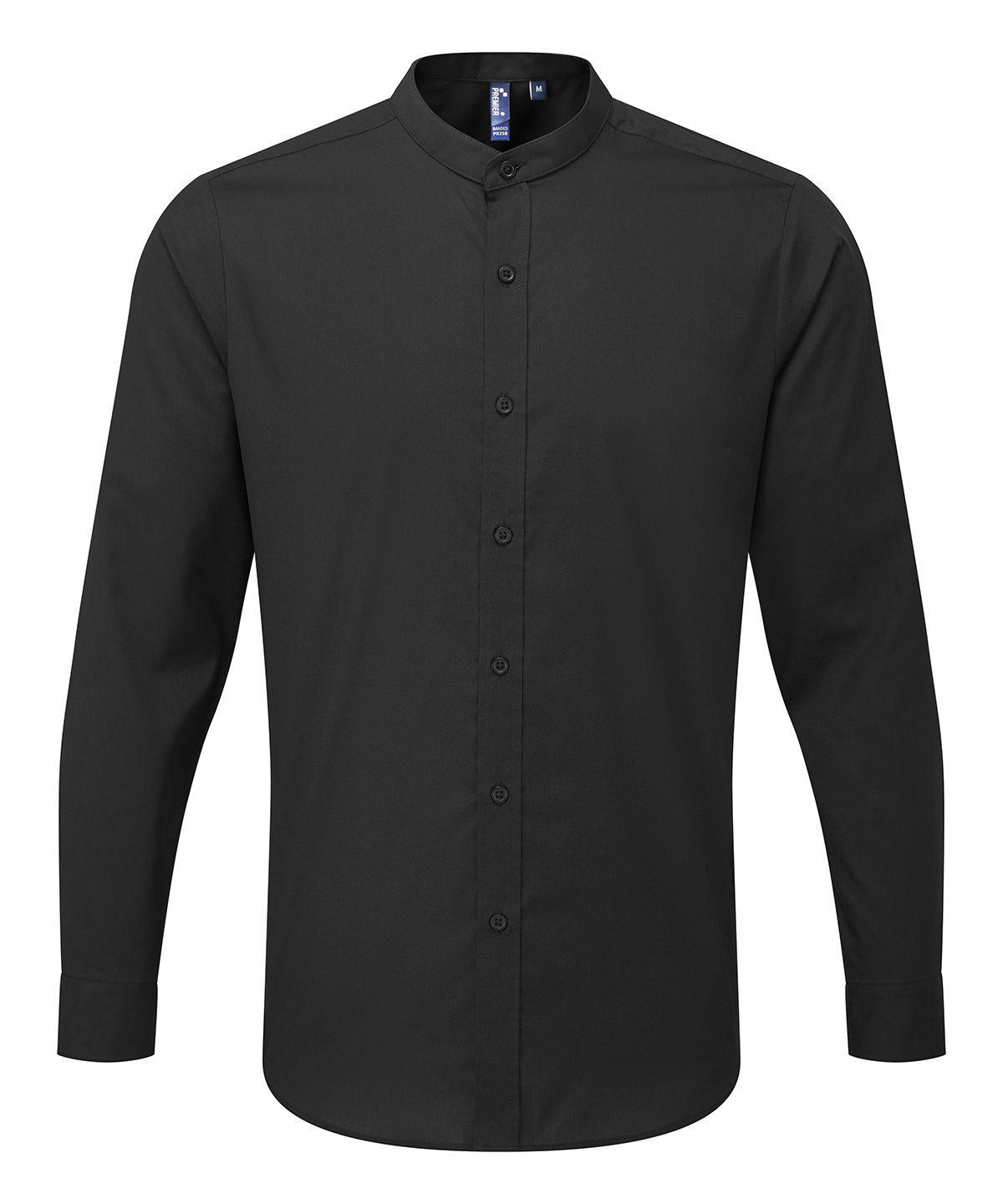PR258 Banded collar grandad long sleeve shirt