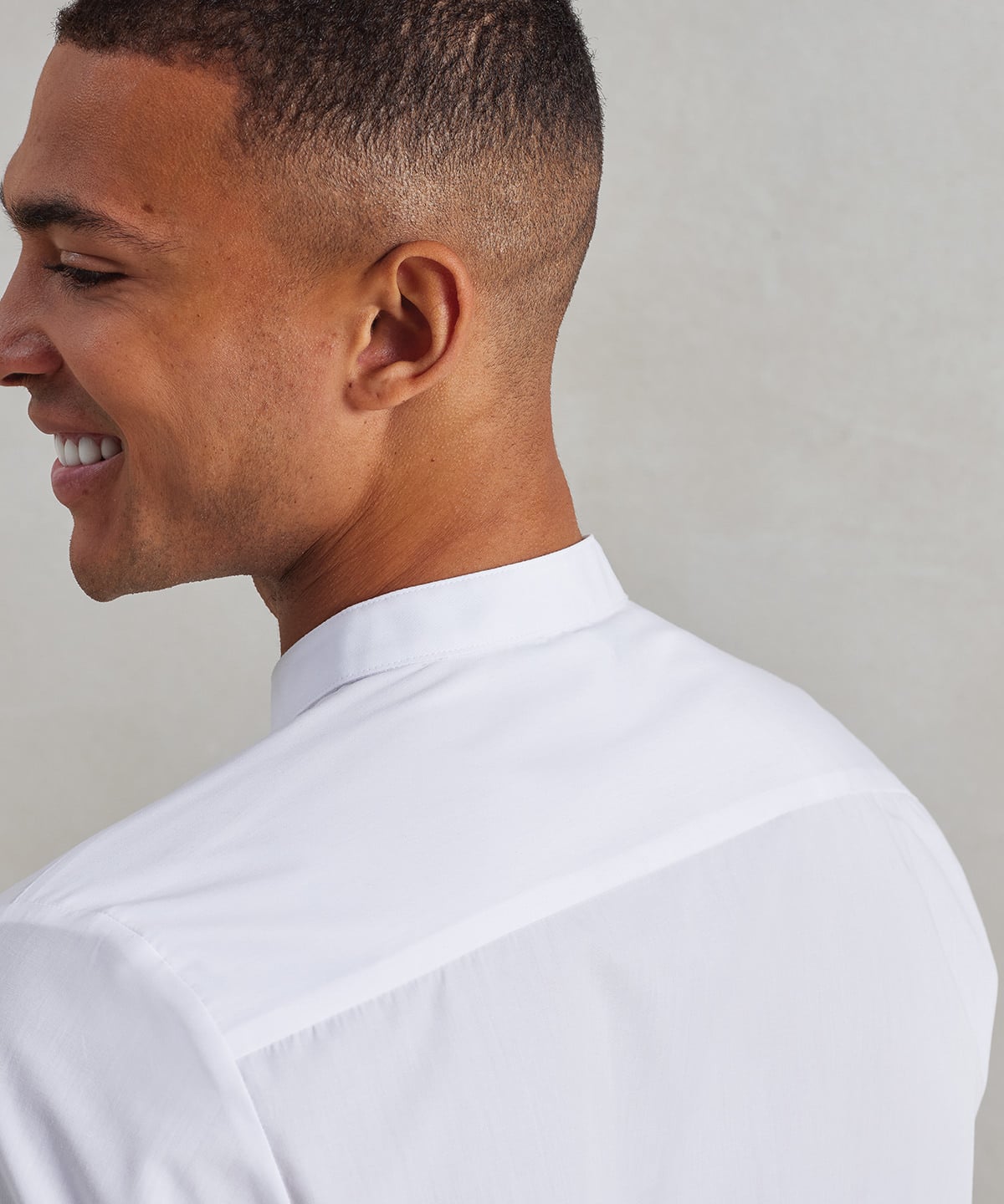 PR258 Banded collar grandad long sleeve shirt