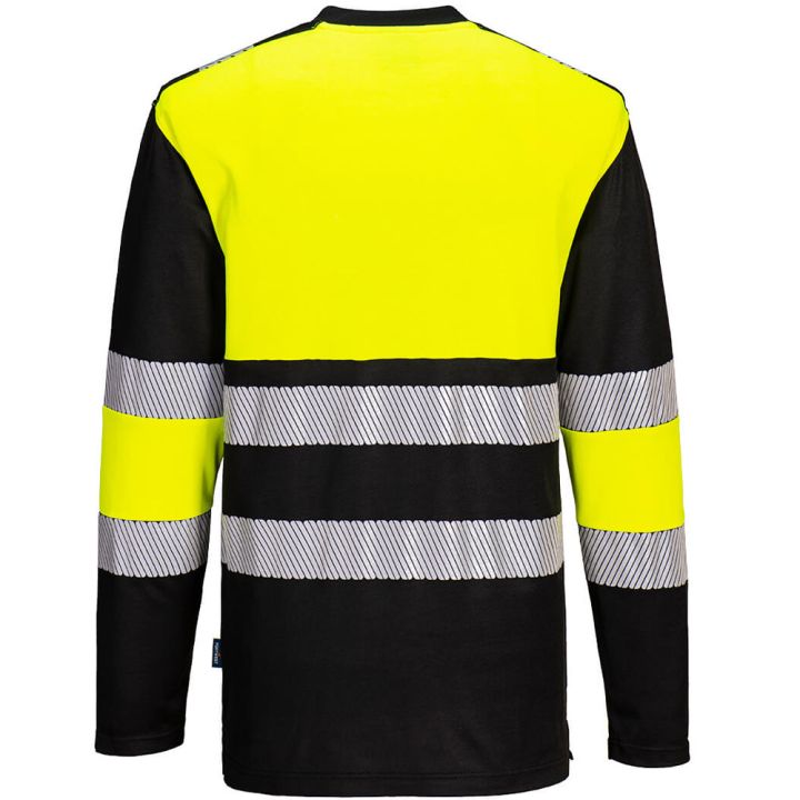 Portwest PW3 Hi-Vis Cotton Comfort Class 1 T-Shirt Long Sleeve PW312