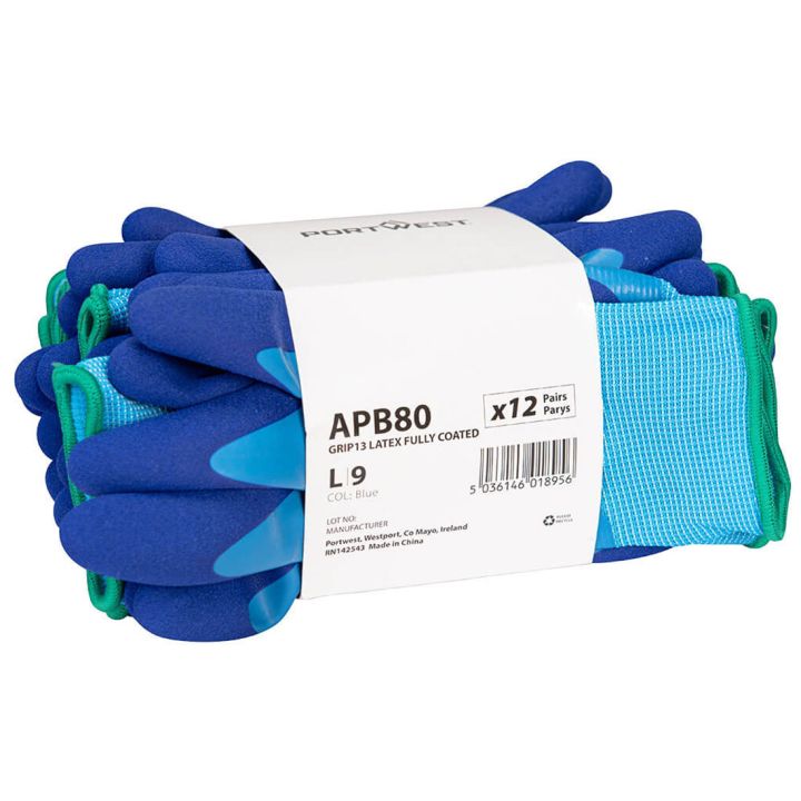 Portwest Grip 13 Latex Fully Coated Glove (Pk12) APB80