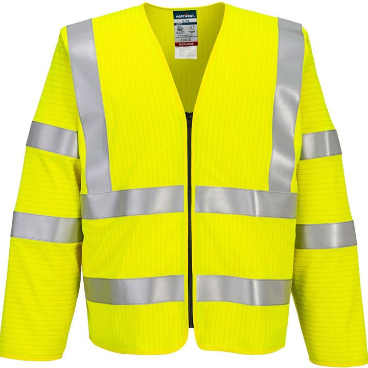 Portwest Bizflame Hi-Vis FR Long Sleeve Zip Vest PT-FR616
