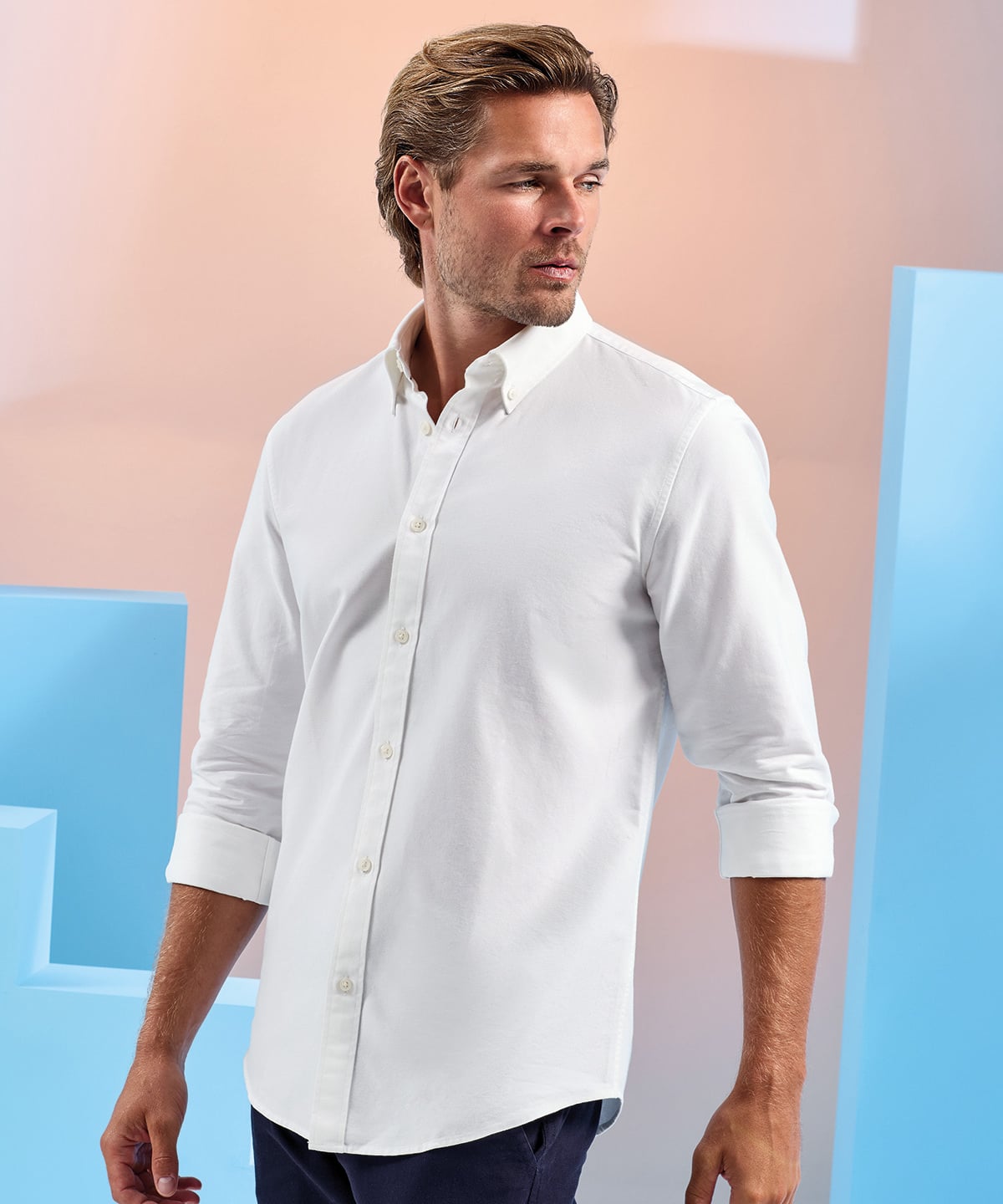 AQ039 Men’s cotton long sleeve Oxford shirt