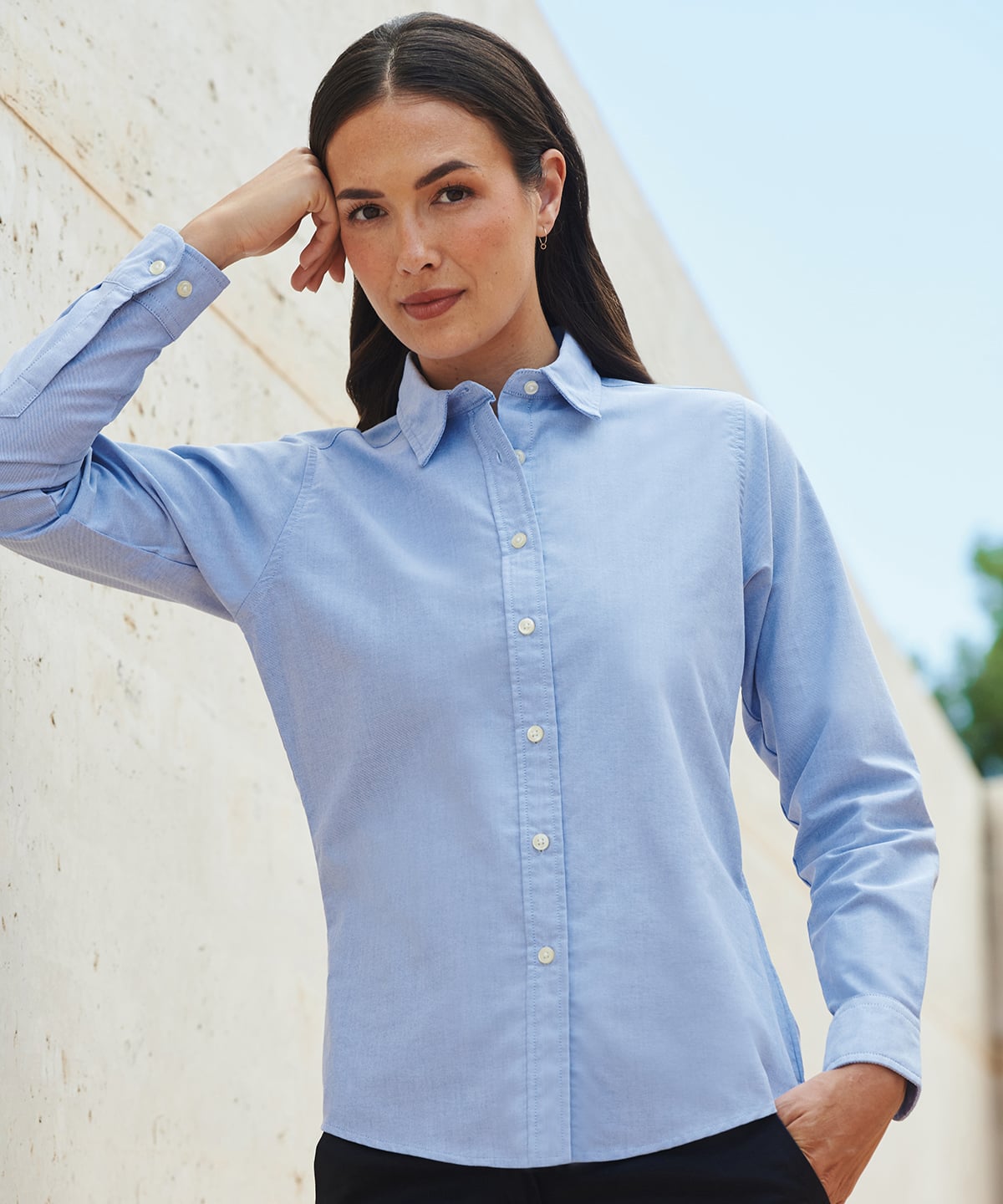 Womens HB511 Women's classic long sleeve Oxford shirt