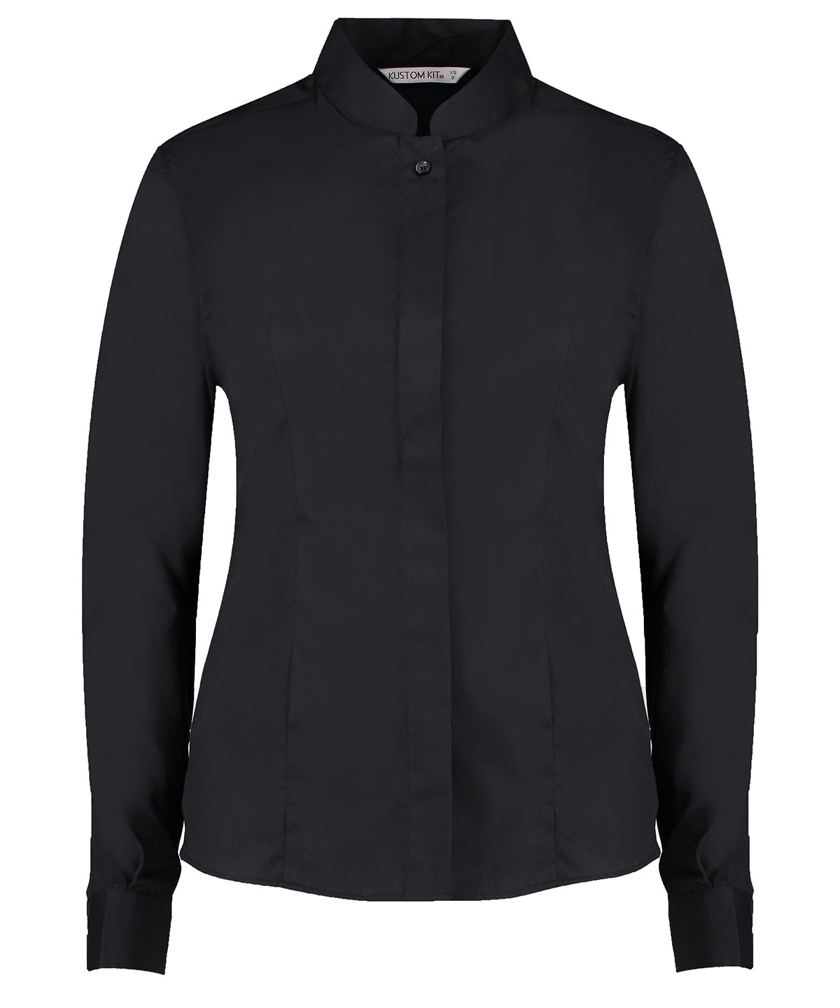KK261 Women's mandarin collar shirt long-sleeved (tailored fit)