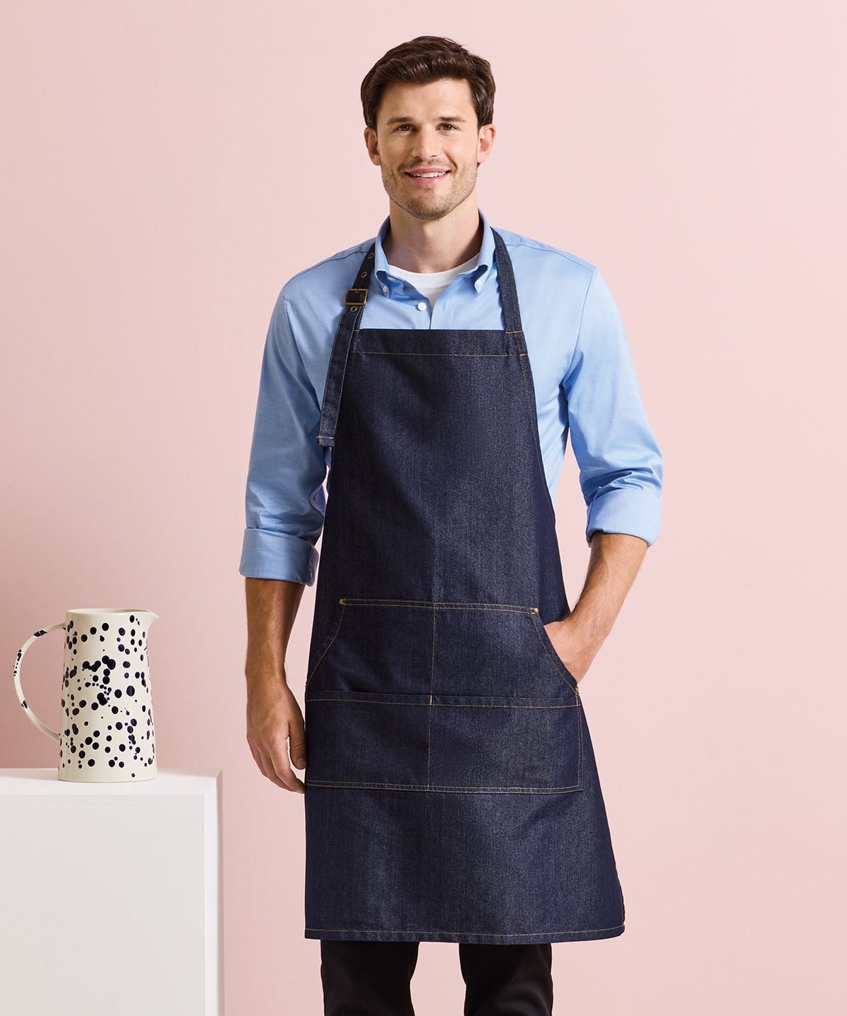 PR126 Jeans stitch bib apron