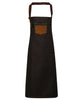 PR136 Division waxed-look denim bib apron with faux leather