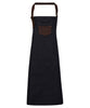 PR136 Division waxed-look denim bib apron with faux leather