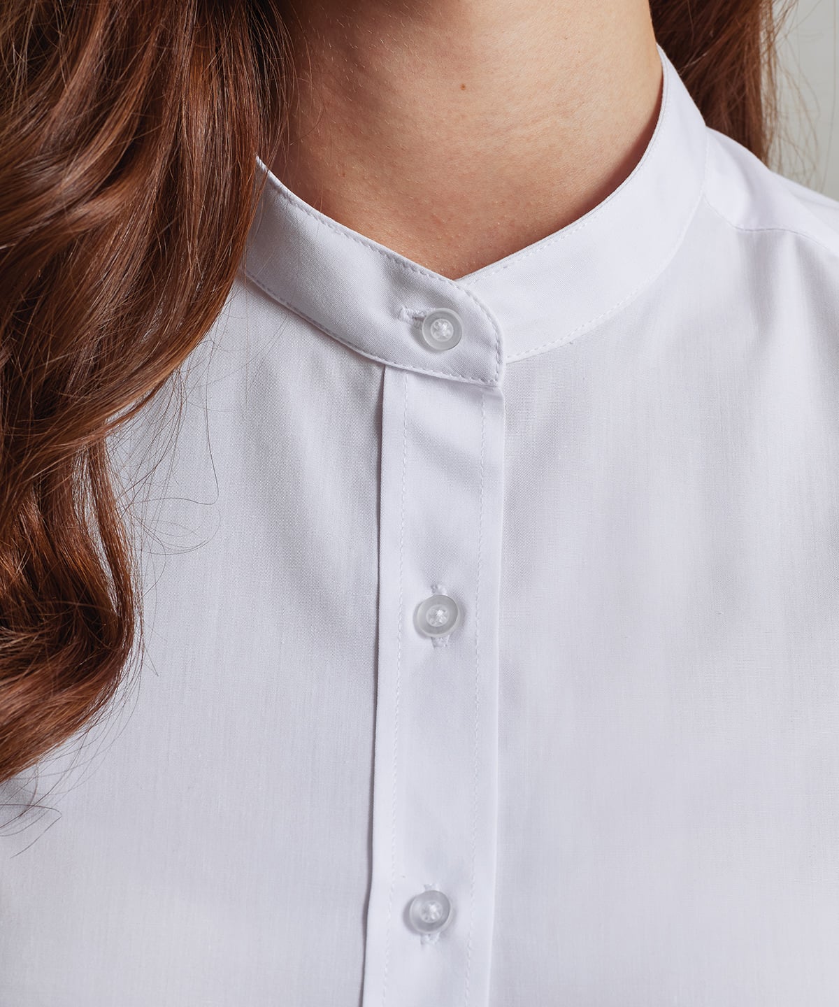 PR358 Women's banded collar 'grandad' shirt