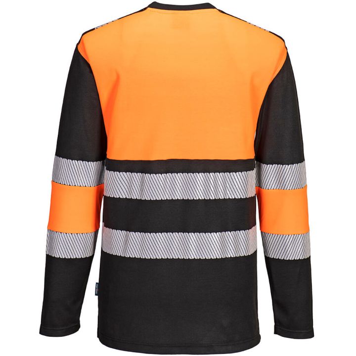 Portwest PW3 Hi-Vis Cotton Comfort Class 1 T-Shirt Long Sleeve PW312