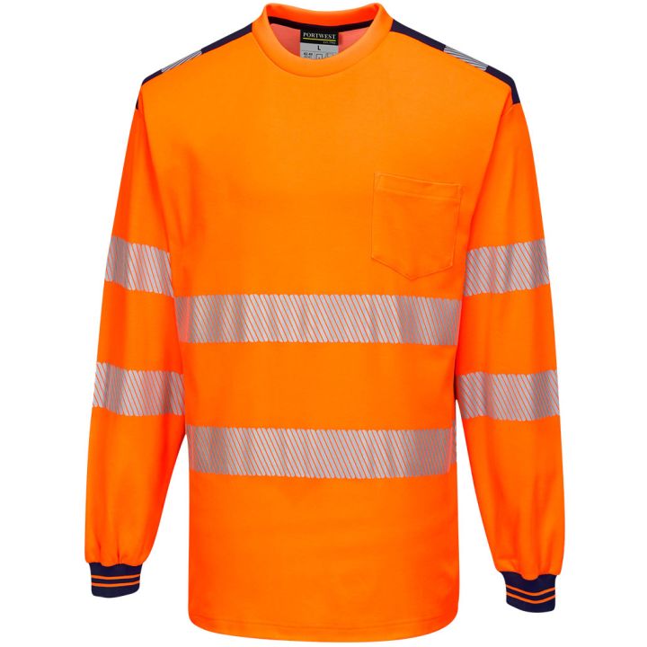Portwest Hi-Vis T-Shirt Long Sleeved T185