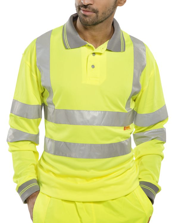 Hi-Viz Long Sleeve Polo Shirt